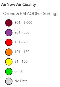 AirNow Air Quality Symbology Screenshot