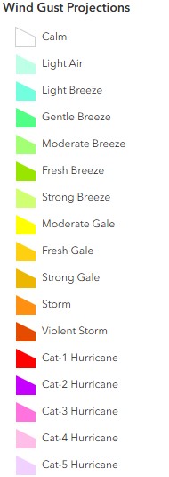NWind Gust Projections Symbology Screenshot