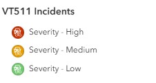 VT 511 Incidents Symbology Screenshot