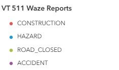 VT 511 Incidents Symbology Screenshot