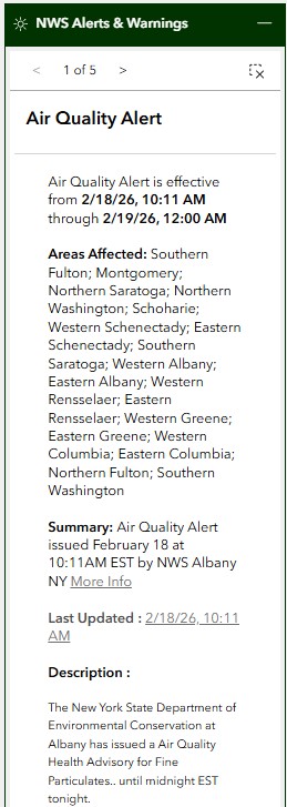 NWS Alerts & Warnings Info Screenshot