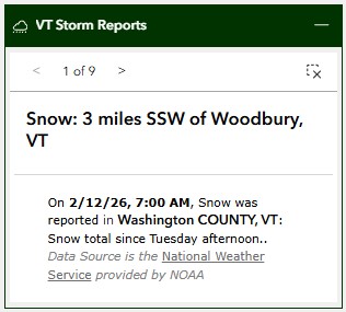 VT Storm Reports Info Screenshot
